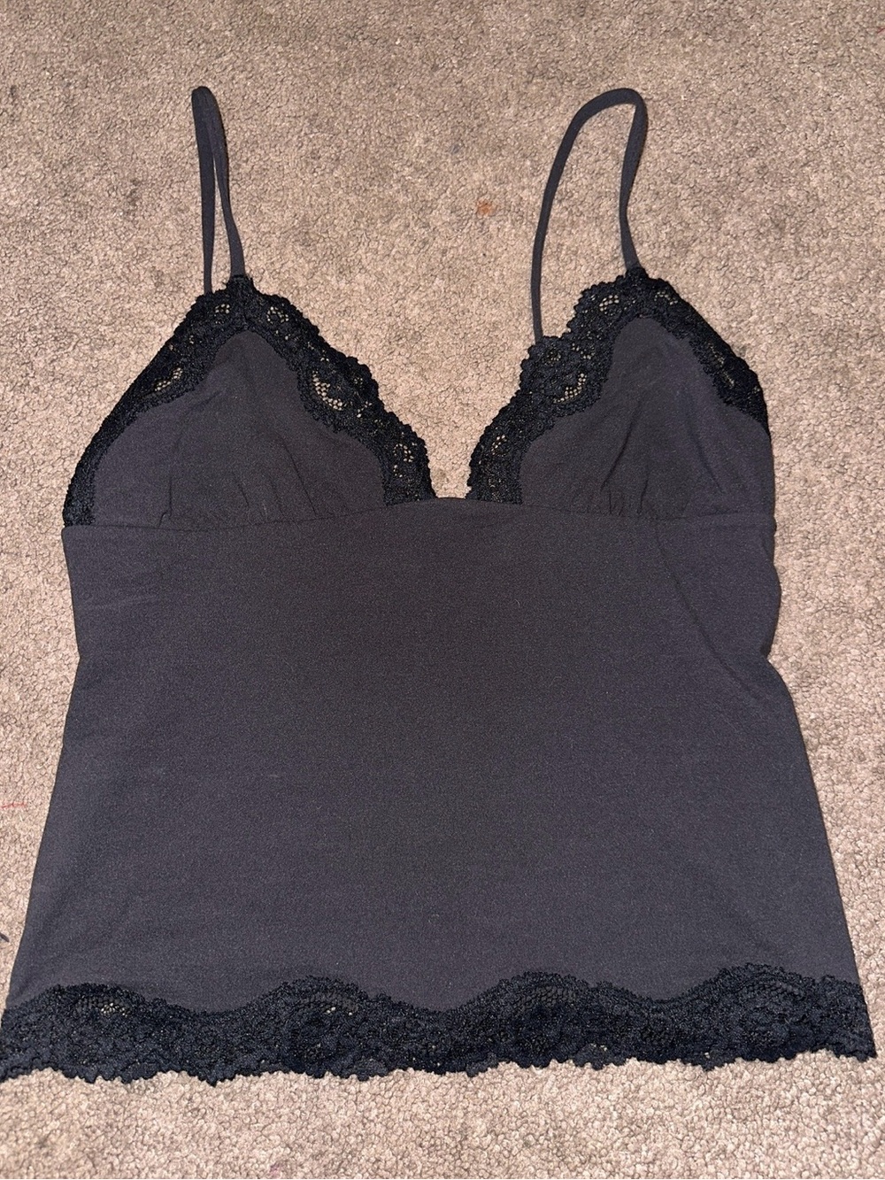 SKIMS Black Lace-Trim Camisole